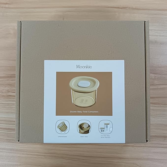 Moonkie Silicone Baby Food Containers | 4 oz Baby Food Storage Jars with Airtight Lids | Reusable Baby Food Jars, Freezer,Microwave and Dishwasher Safe, Perfect for Infant & Toddler