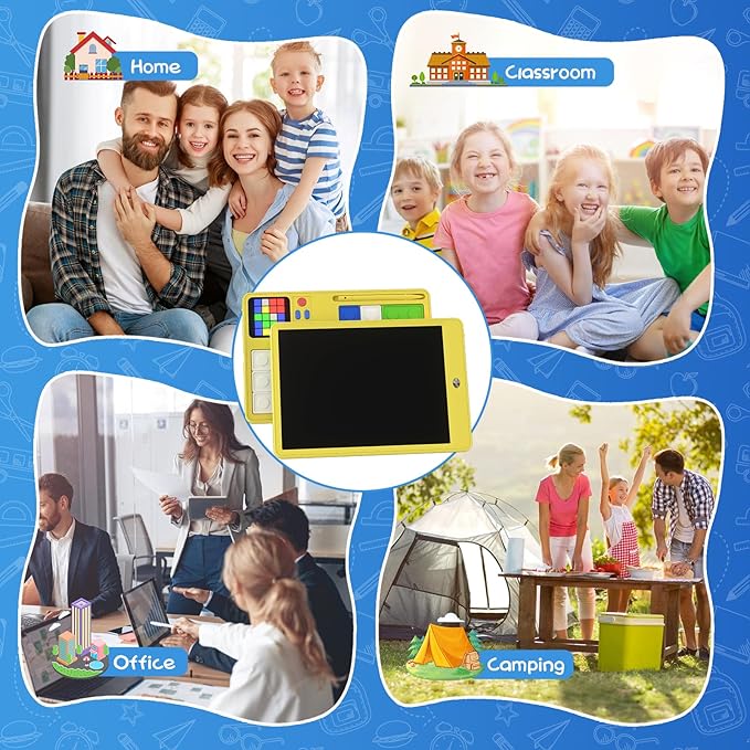 Slider Puzzle Games & LCD Writing Tablet for Kids 2 in 1,Drawing Pad with 500+Challenges Travel Games for Kids Age 4-8,Brain Teaser Puzzle Games Kids Drawing Tablet Toys for Boys Girls