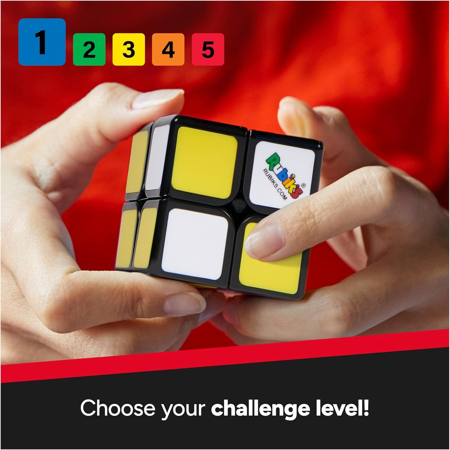 Rubik's Apprentice, 2x2 Beginner Cube 3D Puzzle Game Stress Relief Fidget Toy Easy Activity Cube Travel Game Gift Idea, for Adults & Kids Ages 7 and up