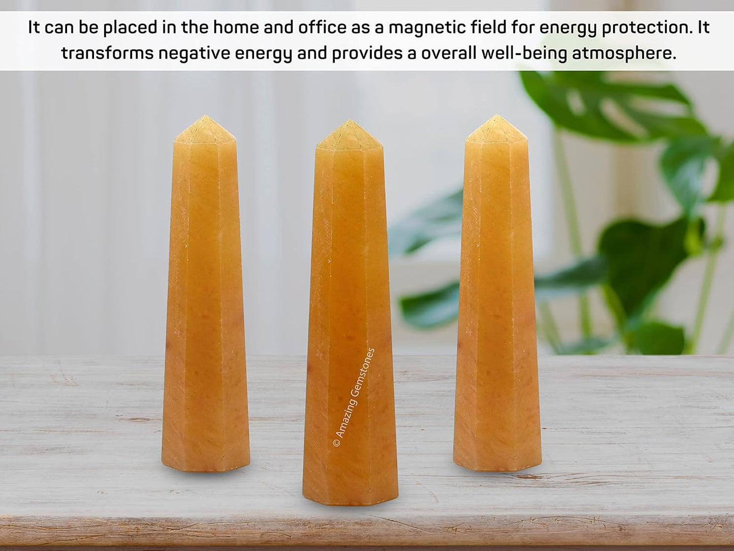 Amazing Gemstone Yellow Aventurine Crystal Towers - Natural Healing Crystal Point Obelisk for Reiki Healing and Crystal Grid (3 Inch)