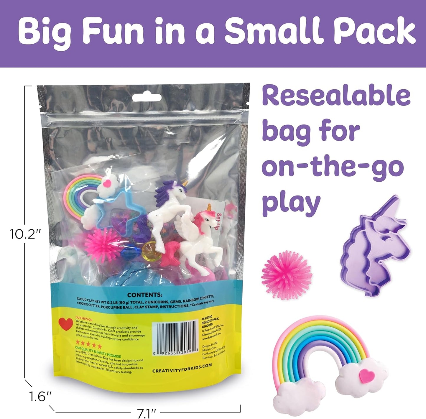 Creativity for Kids Sensory Pack: Unicorn - Sensory Toys for Toddlers Ages 3-4+, Unicorn Gifts for Girls, Toddler Activities and Sensory Bin Fillers