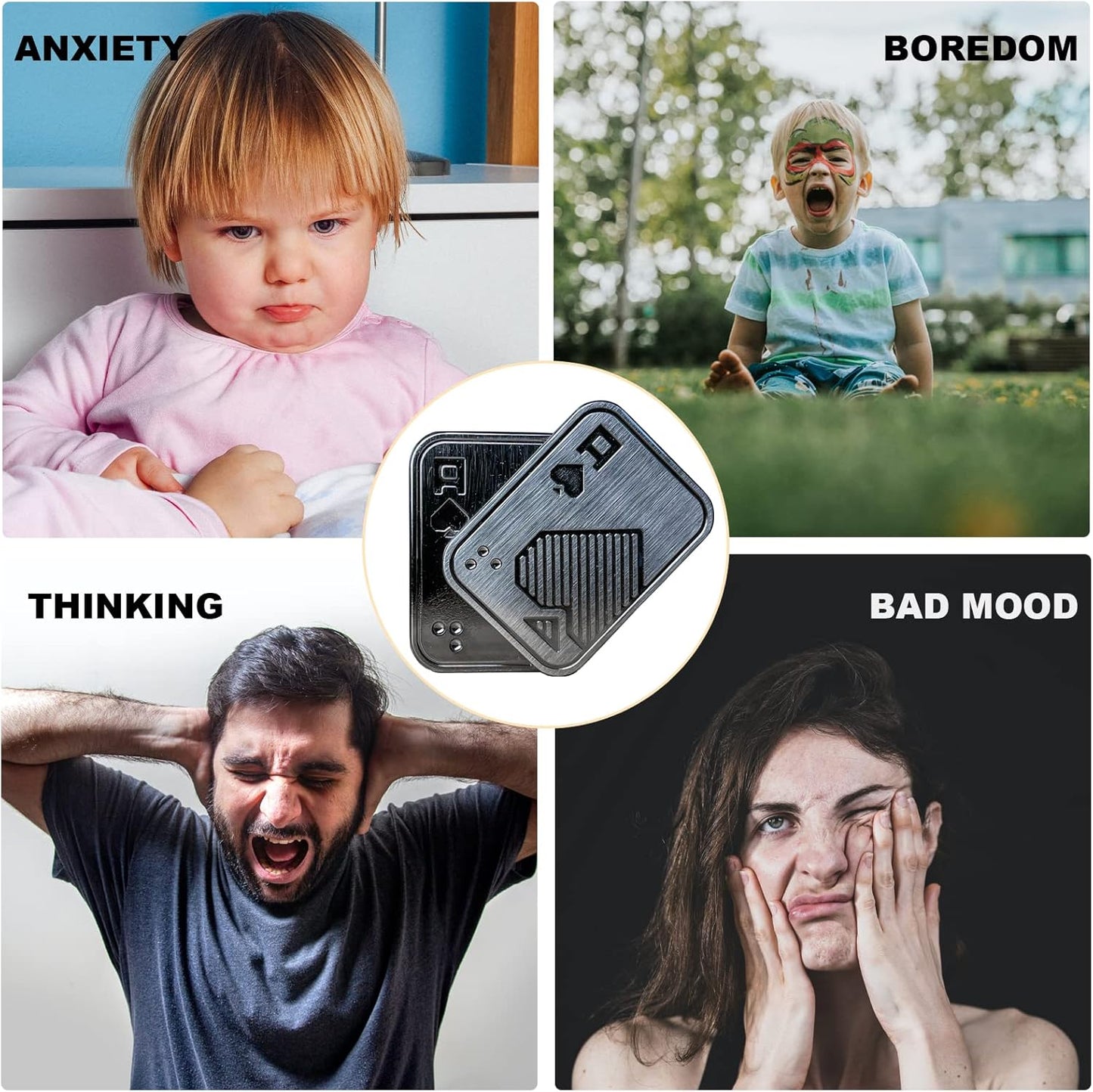 New Decompression Metal Poker Fidget_Slider,Manually Rotate Adult Office Decompression Toys to Relieve Pressure, Tabletop Toys for Adults and, Pressure Novel Toy Gift for Kids or Friends (silveryAA)