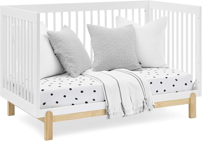 Delta Children Poppy 4-in-1 Convertible Crib, Bianca White/Natural