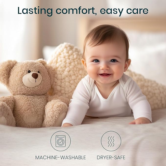 Tutti Bambini Premium Bassinet Sheets (2 Pack) - Soft & Breathable Bamboo Jersey, Double-Strength Bedside Sleeper Sheets, Fits Mattresses from 20.8 x 31.5 in to 23.6 x 35.4 in (Grey/Cloud)