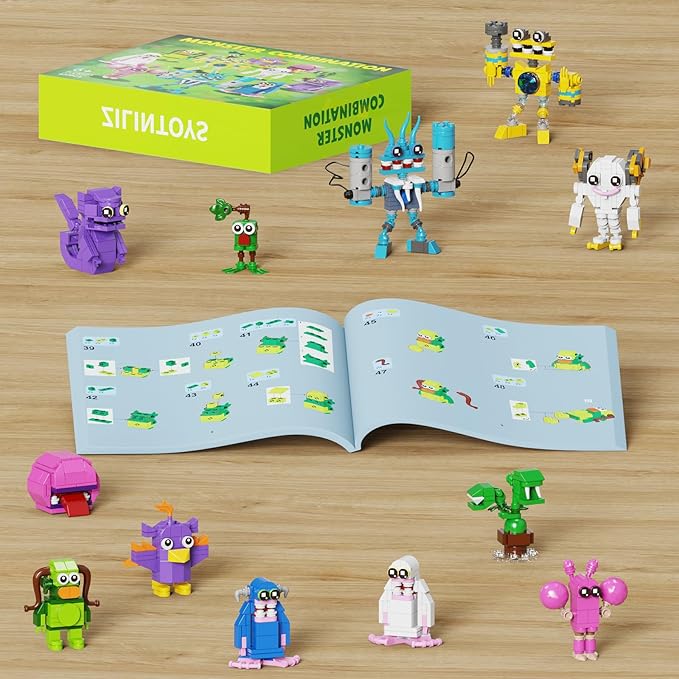12 in 1 Singing Monster Figures Building Set, Wubbox Monsters Action Figure Game Toy Collectible Decoration Building Toy Compatible with Lego, Great Gift for Fans, Boys and Girls Aged 6+ (637 Pieces)