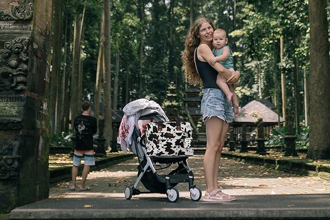 Diaper Bag Tote - Diaper Baby Bags with Pacifier Case, Shoulder Straps, Stroller Clips, Waterproof Large Mommy Maternity Bag Travel Baby Bag for Mom and Dad, Cowprint, Medium