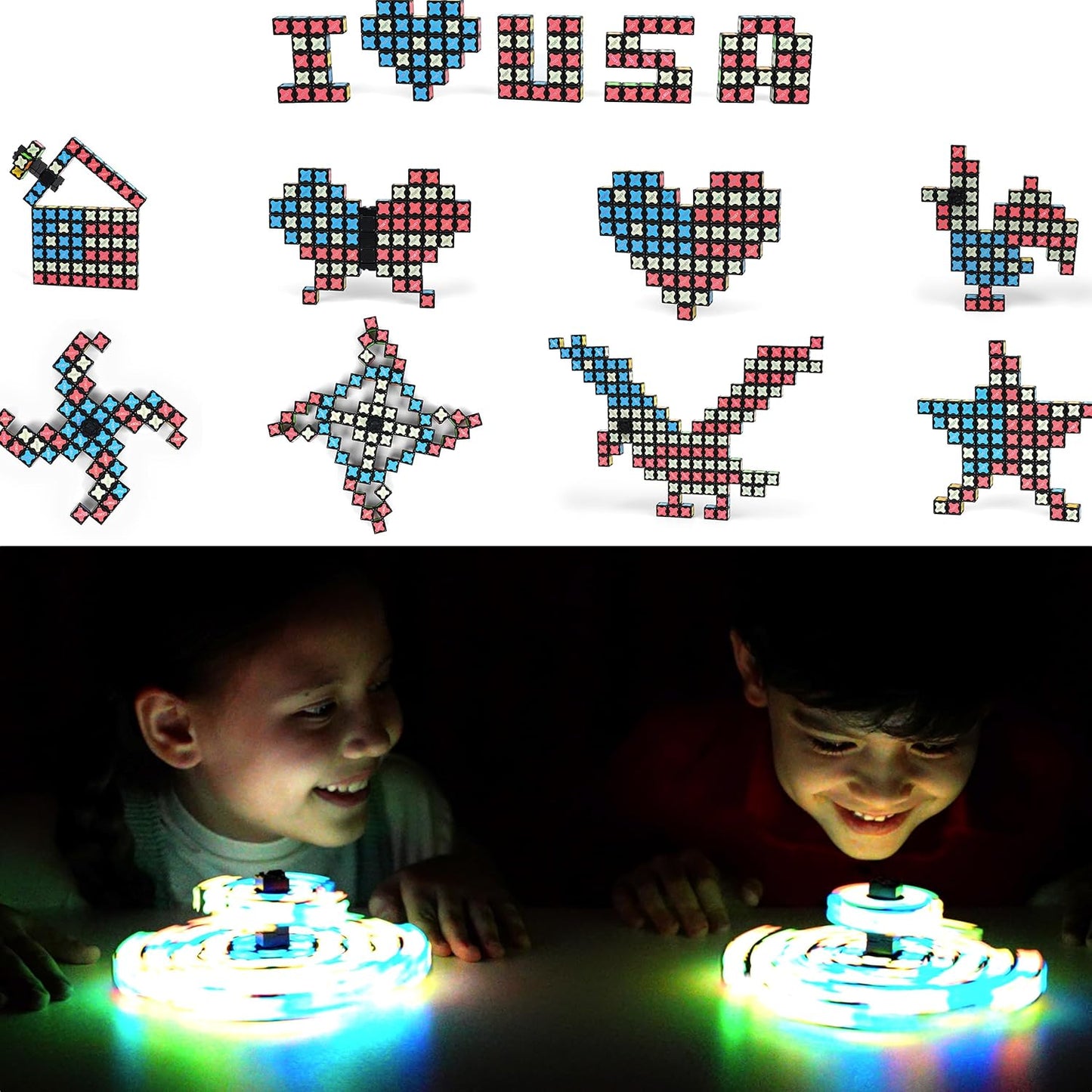 TOSY Magnet Cube 3x3 - 240 Magnets, 30 Blocks, 7in1 Toy: Puzzle Cube Game, Creative Building Blocks, Transformable Fidget Spinner, Infinity Cube, Magnet Tiles, UV Flashlight, Glowing STEM/STEAM Toy