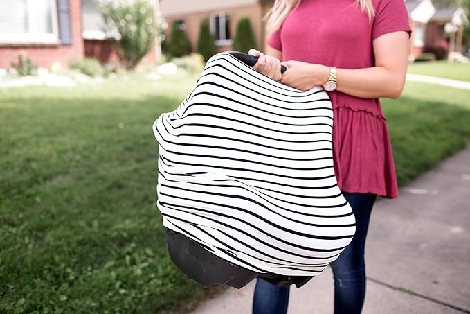 Copper Pearl Multi-Use Cover: Car Seat Covers, Nursing Cover, and Stroller Cover for Sun - Stretchy Fabric, All-Season Use, Stylish Designs, Easy Access for Moms - City