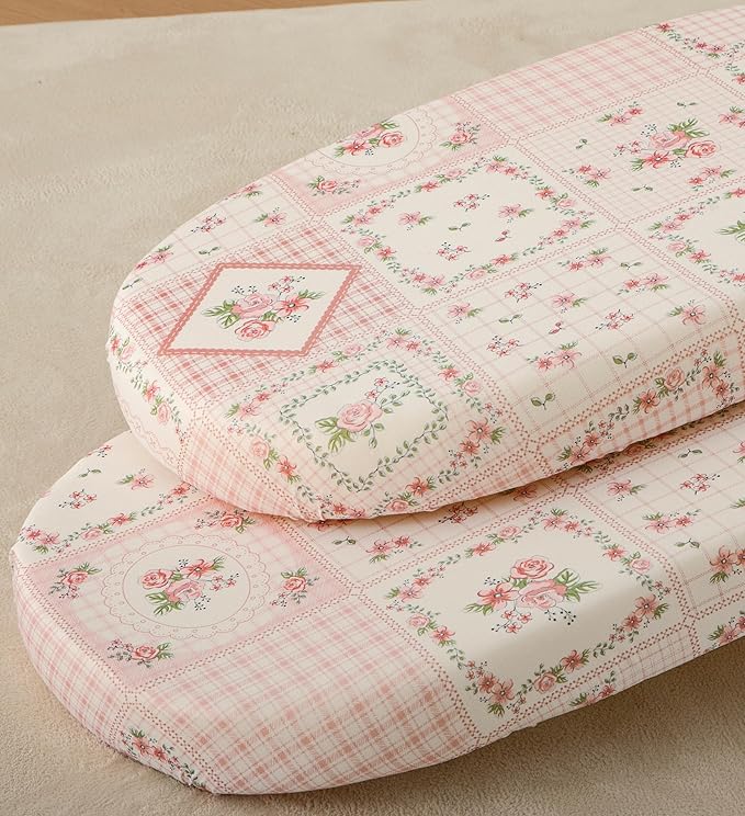 SDY Floral Baby Bassinet Sheets Set 2 Pack,Soft Bassinet Fitted Sheets for Boys Girls,Universal Fit for Bassinets Baby Cradle Moses Basket Oval Rectangle Mattress Set 32 * 16 * 4 inches (Pink Floral)
