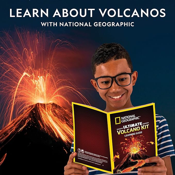 National Geographic Ultimate Volcano Kit – Erupting Volcano Science Kit for Kids, 3X More Eruptions, Pop Crystals Create Exciting Sounds, STEM Science & Educational Toys (Amazon Exclusive)