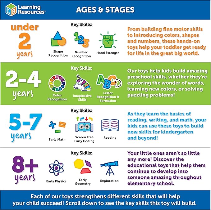 Learning Resources Ocean Animals - 50 Pieces, Ages 3+ Toddler Learning Toys, Perfect for Math Counters and Imaginative Play