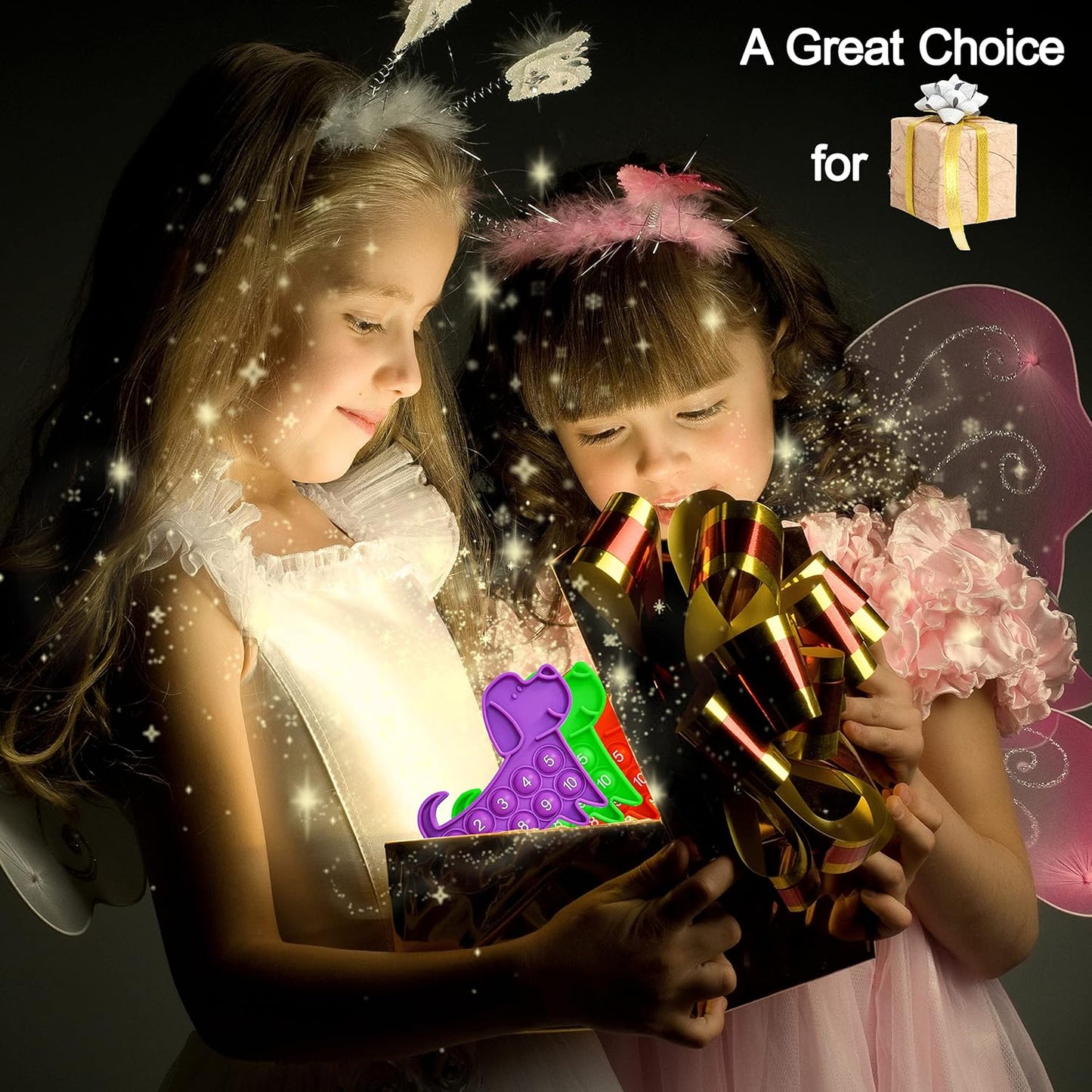 Ten Frame Math Manipulatives - Push Pop Fidget Toy with Puppy Dog Appearance for Kindergarten Classroom, an Educational Sensory Toy for Kids and Teachers, 4 Pack Set Included