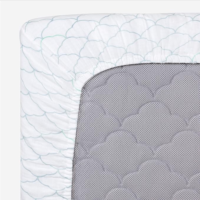 Newton Baby Fitted Single Layer Crib Sheet (2-Pack) - Ultra Breathable and Soft, Organic Cotton, Fits All Standard Cribs, Blush Coral White