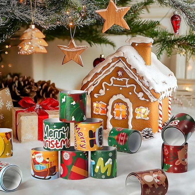 Childom 36 Pcs Christmas Slap Bracelet,Xmas Bracelet Gifts,Christmas Decorations,Birthday Goodie Bag Stuffers for Party Favors,Bracelets Bulk for Birthday Holiday School Classroom Prizes Outdoor