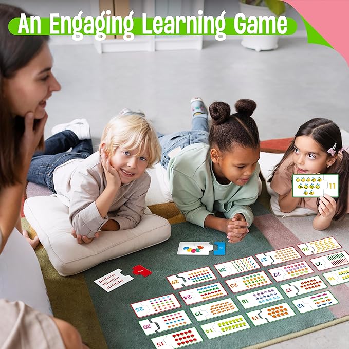 1-30 Number Puzzle Games, 60 Double-Sided Self-Correcting Math Game, Early Learning Educational Toy for Beginner Preschool Toddlers