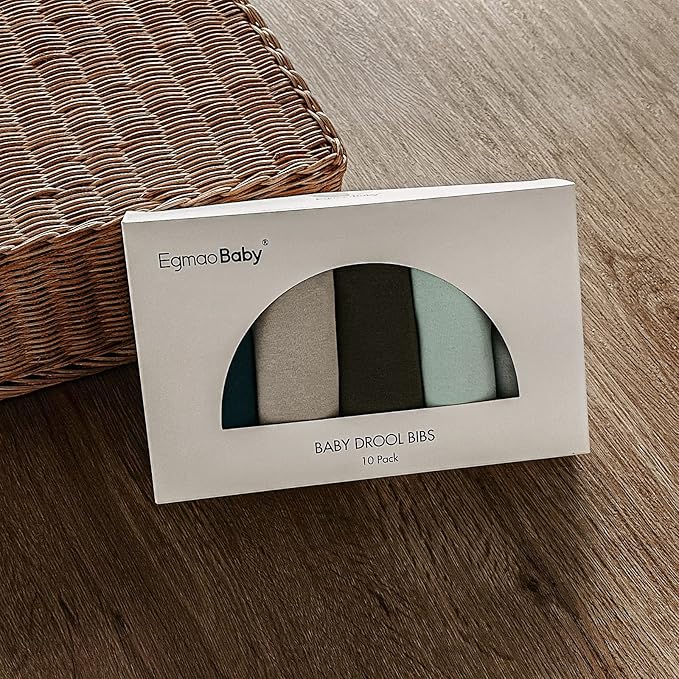 10 Pack Cotton Snap Bibs for Baby Boy Girl, Super Soft Drool Bibs for Teething and Feeding