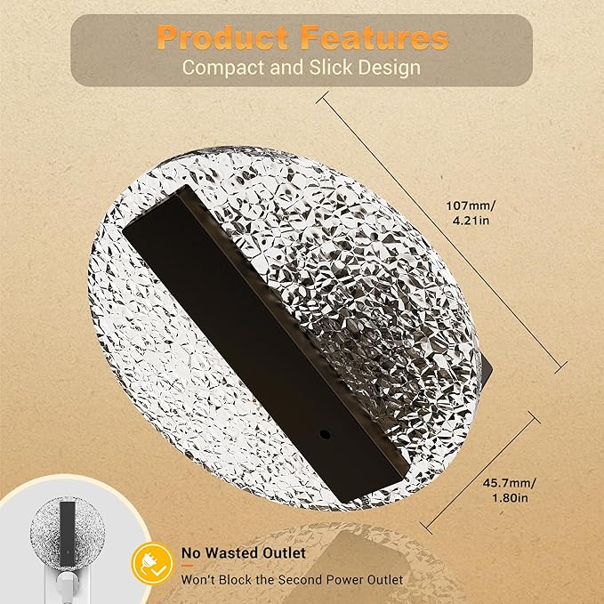 JandCase Night Light, LED Night Lights Plug into Wall, 3000K Warm White Nightlight with Dusk to Dawn Light Sensor, 0-100LM Adjustable Brightness, for Bathroom, Bedroom, Hallway, Stairs, 2 Pack