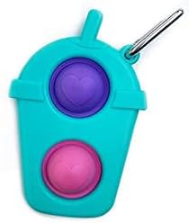 TOP TRENZ OMG Pop Fidgety Bubble Fidget Toy Stress Relief Anxiety Boredom Keychain (Frappuccino)