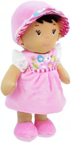 June Garden 12" Soft Dolly Malorie - Stuffed Soft Baby Doll Gift for 1 2 3 Year Old Girls - Pink Dress