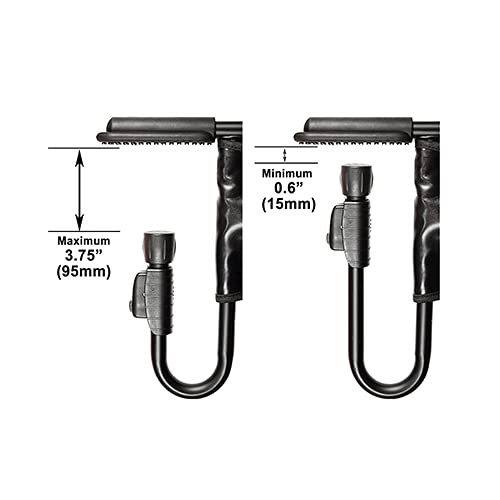 guzzie+Guss Perch Clip-On Table Chair – Easy Setup for Travel (Restaurants, Picnics), at Home (Kitchen Islands, Dining Tables) - Secure & Portable Seating, Machine Washable Fabric - Copper Blue