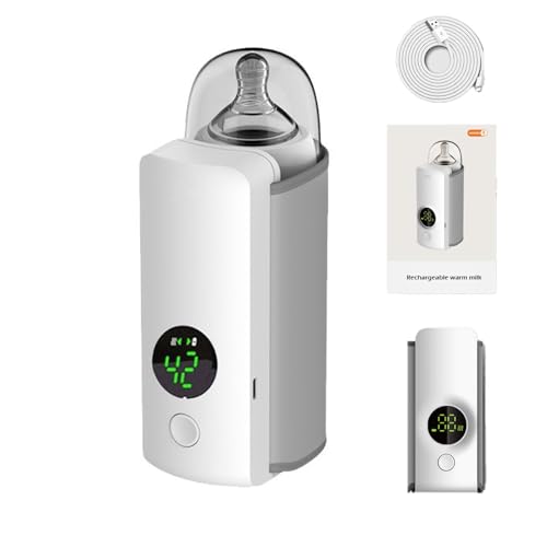 Bottle Warmer, Portable Baby Bottle Warmer for Travel, Baby Milk Warmer with LED Display, Accurate Temperature Control, USB Warmer Bottle, Comfortable Baby Feeding on The Go