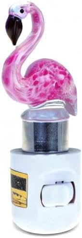Cota Global Flamingo Night Light - Decorative Night Lights Plug Into Wall with Switch, Unique Handmade Glass LED Night Light For Kids and Adults, Light for Bedroom, Bathroom, Nursery, Hallway - 5 Inch