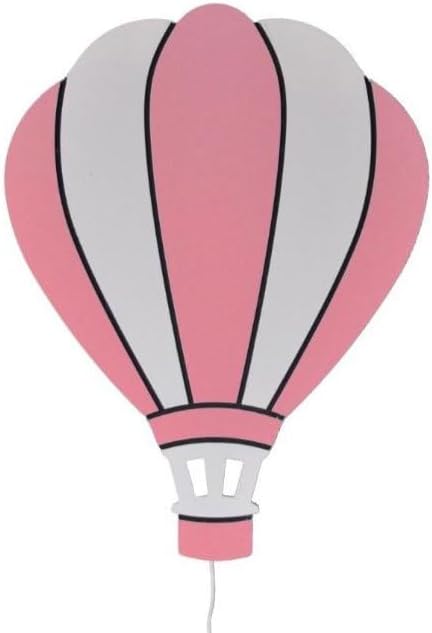 Dreamy Skies Nursery Wall Set – Elephant on Moon, Hot Air Balloon & Star Stickers Pink Style Girls Room Decor