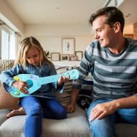 YOLOPLUS+ 17 Inch Kids Ukulele Guitar Toy 4 Strings Mini Children Musical Instruments Educational Learning Toy for Toddler Beginner Keep Tone Anti-Impact Can Play with Picks/Strap/Primary Tutorial