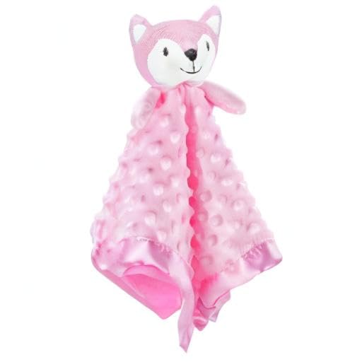 Pro Goleem Loveys for Babies - Soft Security Blanket Baby Snuggle Toy Newborn Stuffed Animals Baby Gifts for Girls, Pink Fox 16 Inch