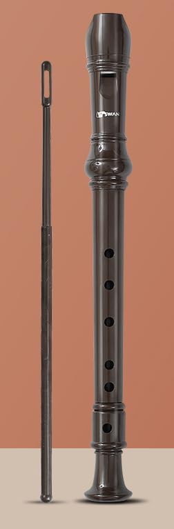 German Fingering, Natural,Soprano Recorders Descant Flute With Cleaning Rod German Style for Chrildren Kids Beginner Graduation or Back to School Gift(Brown six holes)