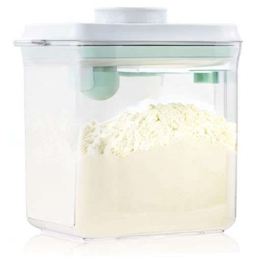 Formula Container - 1700ml Pop Top Milk Powder Container, BPA-Free Airtight Formula Dispenser with Scoop and Scraper, 21OZ, 1.32LB, 600g, Clear