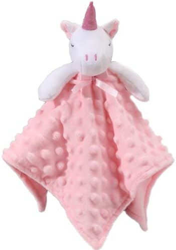 CREVENT Cozy Plush Baby Security Blanket, Loveys for Baby Girls and Boys, Birthday (Unicorn + Bunny)