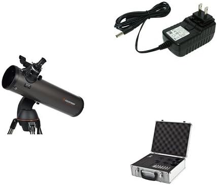 Celestron NexStar 130 SLT Computerized Telescope with 18778 AC Adapter (Black), Eyepiece and Filter Kit – 14 Piece Telescope Accessory Set