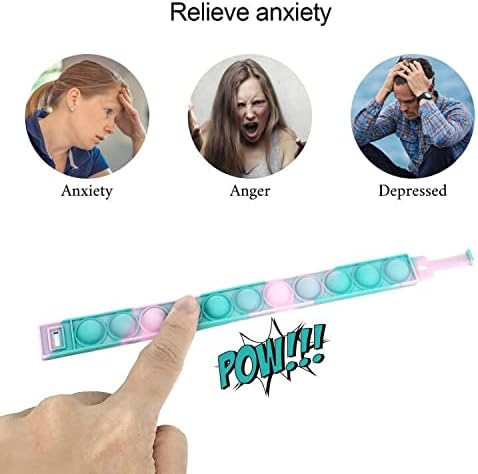 TOMOIN Pop Bracelet Fidget Toy, 30Pcs Multi-Color Bracelet Popular Wristband Fidget Watch is Suitable for Children and Adults Stress and Anxiety Relief Wristband