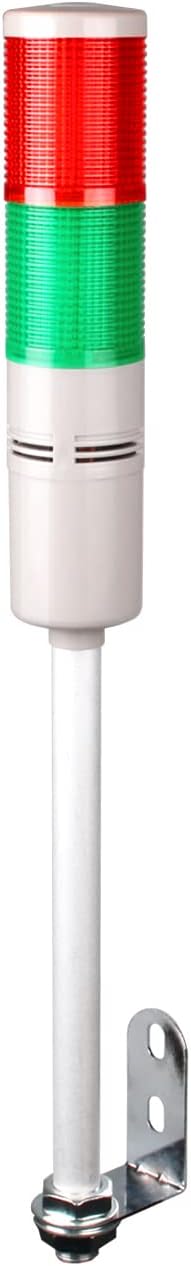 12V LED Tower Stack Lights, Industrial Warning Signal Lights Tower Lamps, Facility Safety Signal Indicator, LED Andon Light (DC 12V/2 Layers/No Sound)