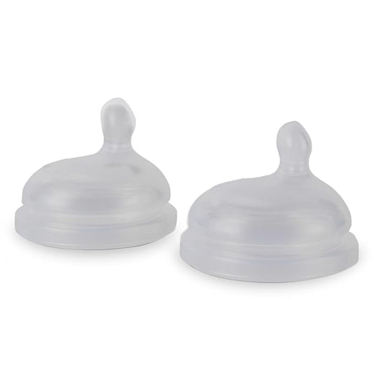 MILK & WATER Anti-Colic Nipples, Set of 2 - Fast Flow (6+ Months) Super Latch Nipple Pack - Mimics Natural Feeding for Easy Transition from Breast to Bottle - BPA-Free, Soft Silicone