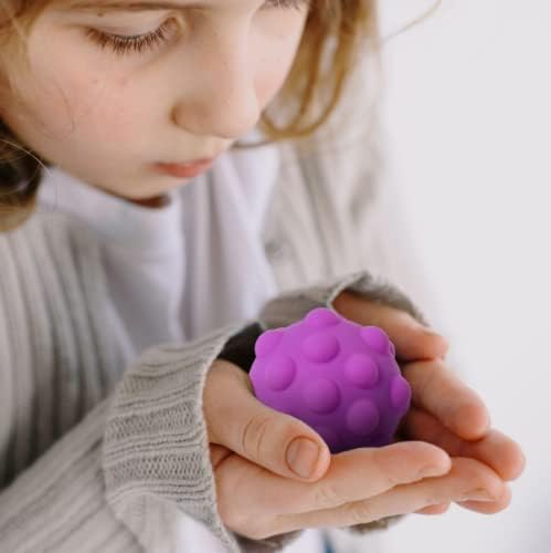Gifts for Kids 4 Packs Pop Ball Fidget Toy, 3D Ball Push Bubble Push Squeeze Ball Sensory Toy, Gift Popular Stress Relieving Fidget Toy Game for Kids Adult