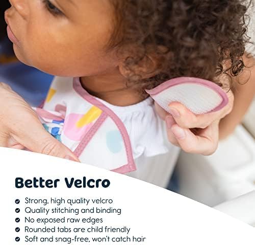 Tiny Twinkle Mess Proof Baby Bibs for Eating - Waterproof, Wipeable Bibs - Toddler Bibs - Travel Friendly - PFAS, PVC, BPA, Phthalate Free - Baby Food Bibs(3 Pack,Blue Floral)