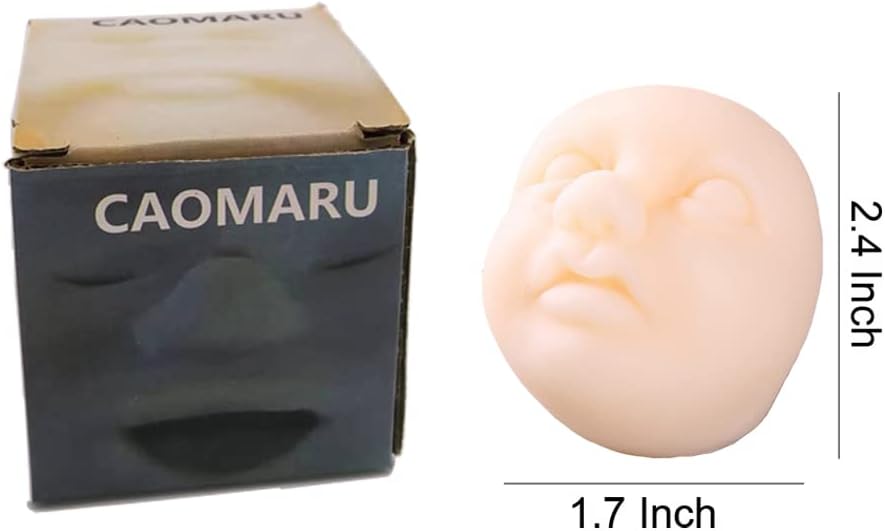 Anxiety Stress Release Fun Toys,Emotion Balls Fidget Toys for Pressures Relief Kneading Toys for All Age,Kids and Adults,Weird Face Bizarre Squeeze Toys. (White, Boring)