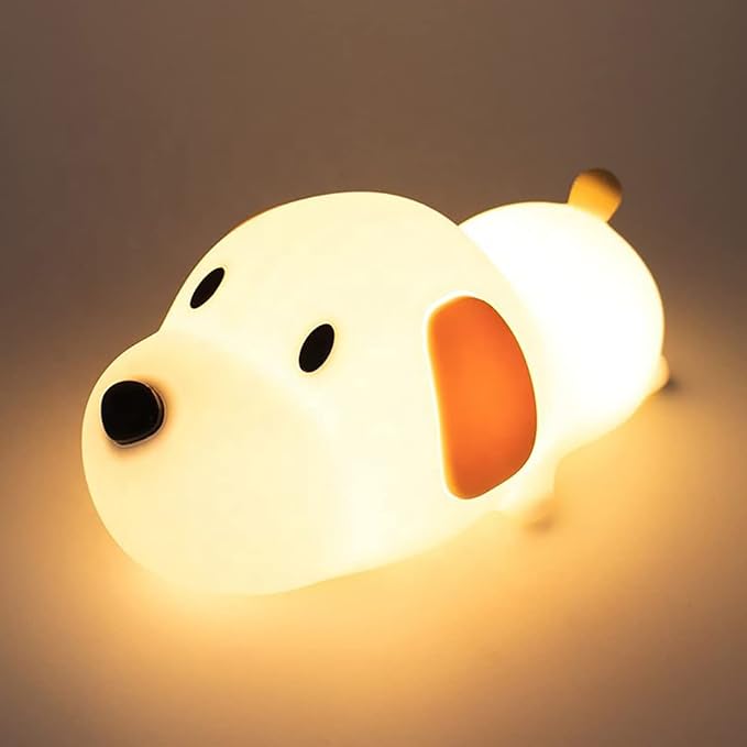 Night Light for Kids,Cute Silicone Nursery Puppy Lamp for Baby and Toddler,Animal NightLight for Boys and Girls,Squishy Night Lamp for Bedroom,Kawaii Bedside Lamp for Kids Room(Puppy)
