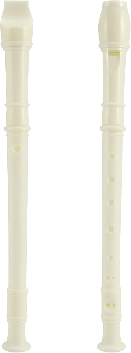 20 Pack 8 Hole Soprano Recorder Descent Flute, German Musical Recorders Instruments with Cleaning Rod, White Flutes for Beginners, Student Practice, School Concert