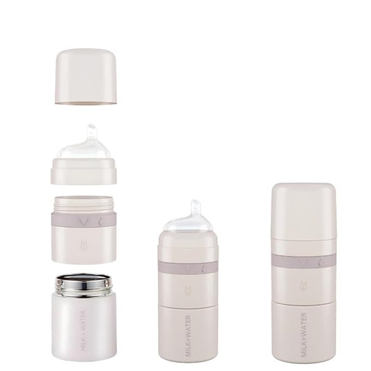 MILK & WATER All in One Baby Bottle & Baby Formula Dispenser On The Go, 5oz - Keeps Water Warm & Formula Fresh - Baby Formula Mixing Bottle with Anti Colic Nipple - Leak-Proof - 3+ Months (Pink)