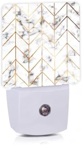 Marble Line Geometric Night Light,Plug-in Night Lights with Dusk-to-Dawn Sensor for Stairway/Hallway/Kitchen Sleep Friendly lamp for Women/Girls/Boys Gift,0.5W