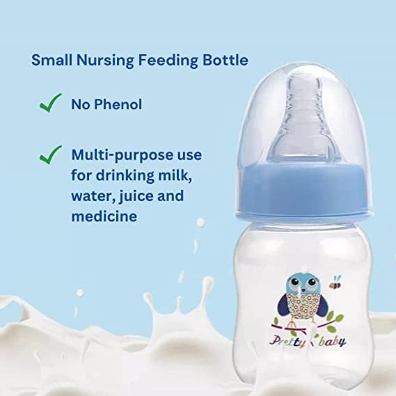 Pretty Baby 2oz (60ml) 4-Pack Anti-Colic Baby Bottles for Newborns, BPA-Free, Breastfeeding Transition, Vented for Gas & Colic Relief Ideal for Baby Registry