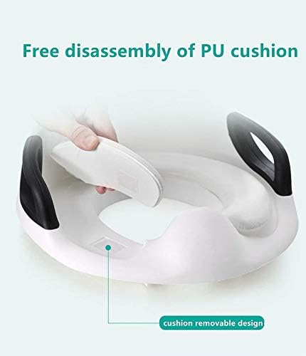 Potty Training Seat for Boys Girls Kids Toddlers Toilet Training Seat Potty Seat for Baby with Detachable Soft Cushion Sturdy Handle and Backrest (White)