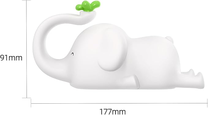 S NMT Cute Elephant Silicone Night Light LED Novelty Lamp 3 Level Dimmable Nursery Nightlight USB Rechargeable Timing Sleeping Lamp for Baby Kids Decor