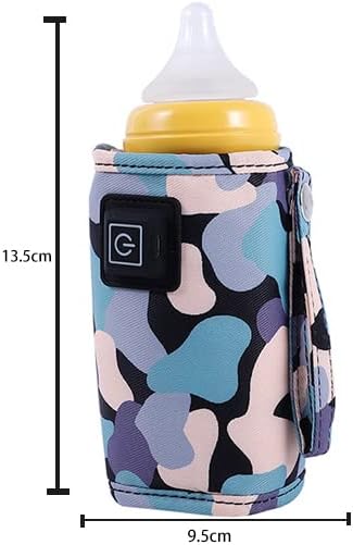 Car Travel Bottle Warmer,5V 2A USB Heating Bottle Warmer 40°C-60 °C Three Gear Adjustable Car Travel Milk Bottle Warmer Milk Heat Keeper Lightweight Milk Heater Cover,Black