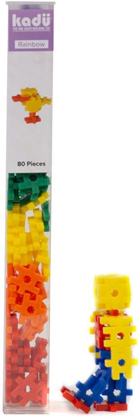 KADU Rainbow 80 Piece Set - STEM/STEAM Building + Construction Toy, for Open + Imaginative Play