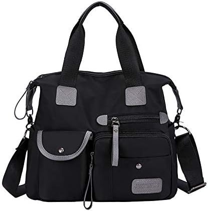 MINTEGRA Nylon Tote Bag for Women Multi Pocket Shoulder Bag Waterproof Diaper Crossbody Bag
