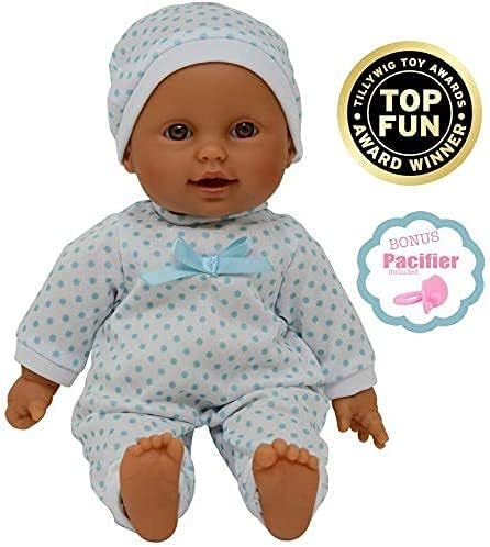 11 inch Soft Body Hispanic Newborn Baby Doll in Gift Box - Doll Pacifier Included